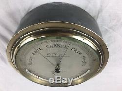 Antique Aneroid Barometer / Thermometer Charles W Dixey Bond St, London