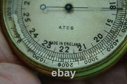 Antique Atco Pocket Barometer Altimeter 0 -16,000 ft Ballooning / mountain use