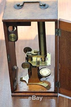 Antique Baker, High Holborn, London Brass Monocular Microscope.'cary' Lens