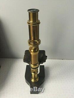 Antique Baker Of High Holborn Black Lacquer and Brass Microscope