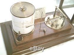 Antique Barograph Wooden Glass Cased