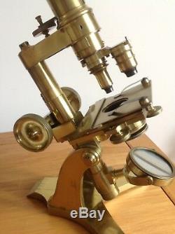Antique Brass Binocular Microscope