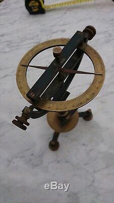 Antique Brass Dip Needle Compass Inclinometer Surveying Mining Scientific