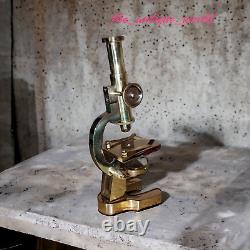 Antique Brass Heavy Microscope 7 Inches Students Brass Microscope Gift Items