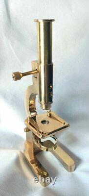 Antique Brass Heavy Microscope 7 Inches Students Brass Microscope Gift Items
