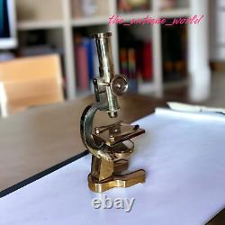 Antique Brass Heavy Microscope 7 Inches Students Brass Microscope Gift Items