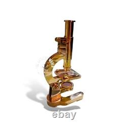 Antique Brass Heavy Microscope 7 Inches Students Brass Microscope Gift Items