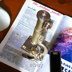 Antique Brass Heavy Microscope 7 Inches Students Brass Microscope Gift Items