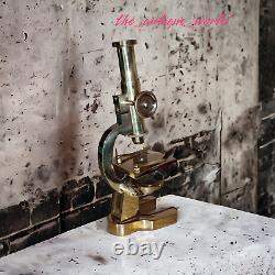 Antique Brass Heavy Microscope 7 Inches Students Brass Microscope Gift Items