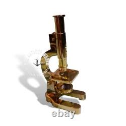 Antique Brass Heavy Microscope 7 Inches Students Brass Microscope Gift Items