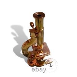 Antique Brass Heavy Microscope 7 Inches Students Brass Microscope Gift Items