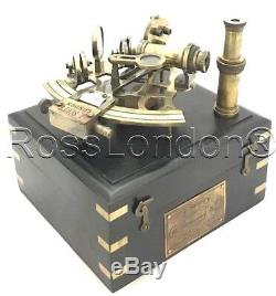 Antique Brass Navigation Sextant in Wooden Box & One extra Telescope- J. Scott