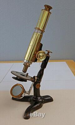Antique Brass Nonpareil Microscope Signed Ernst Gundlach + Yawman & Erbe C1880