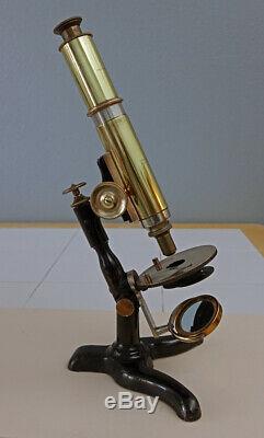 Antique Brass Nonpareil Microscope Signed Ernst Gundlach + Yawman & Erbe C1880