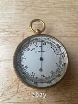 Antique Brass Pocket Compensated Barometer and Altimeter