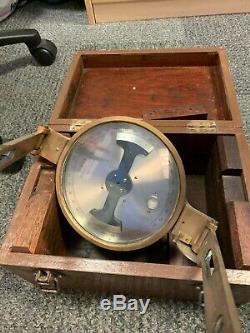 Antique Brass Survey Miners Dial Compass