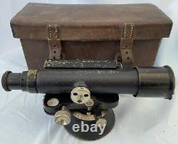 Antique Brass Theodolite In Fitted Leather Case By E. R. Watts & Co c1910