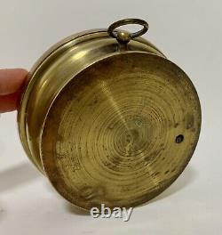Antique Brass Wall Hanging Aneroid Barometer Thermometer