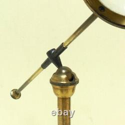 Antique C19th Brass Microscope Light Condenser Bullseye in Fitted Mahogany Box