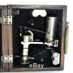 Antique CROSBY Steam Engine Pressure Indicator in Wooden Case