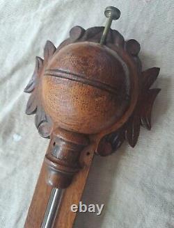 Antique Carved Mahogany Stick Barometer Taylor & Sons Sittingbourne Victorian