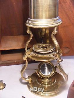 Antique Culpeper Microscope 18th Century Lincoln Of London & Accessors