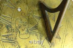 = Antique Dated 1675 RARE Brass Sundial Old English Transience of Life Quote