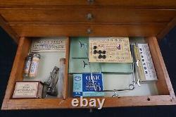 Antique Dentists Travelling Cabinet with Contents Dental Drawers & Instruments