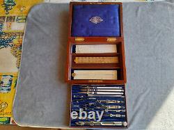 Antique Drawing Instruments/Drawing Set/Campaign Style Case Robson, Newcastle