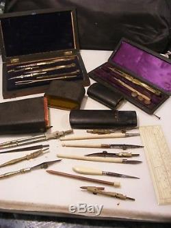 Antique Drawing Instruments Sets And Shagreen Drawing Instruments