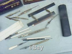 Antique Drawing Instruments Sets And Shagreen Drawing Instruments Set