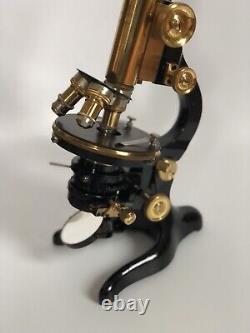 Antique E. Leitz Wetzlar Brass Microscope. With accessories (c1918) sn. 184507