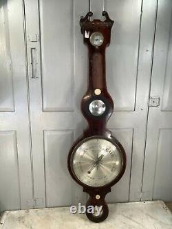Antique English Georgian early Victorian Banjo wall barometer