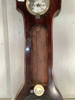 Antique English Georgian early Victorian Banjo wall barometer