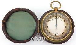 Antique English Made Pocket Barometer + Original Storage Case