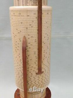 Antique Fullers Spiral Slide Rule / Cylinder Calculator In Box. Wood Ends, 1914