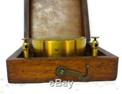 Antique Galvanometer Ammeter Very Rare 1850 Continental Brass & Oak Wooden See