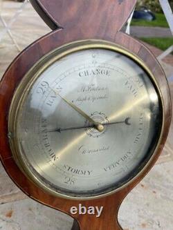 Antique Georgian Banjo Barometer c 1820 High Wycombe M FONTANA Buckinghamshire