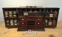 Antique Georgian Mahogany Apothecary Medicine Cabinet Box Bottles Scales Poison