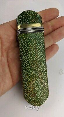 Antique Georgian Shagreen & Silver mounted Glasses Spectacles Case / Etui