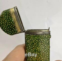 Antique Georgian Shagreen & Silver mounted Glasses Spectacles Case / Etui