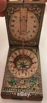 Antique German Diptych Sundial, Circa 1830