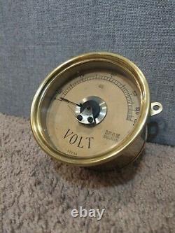 Antique German Voltmeter Meter Brass Bronze Electrical Power Switchboard Gauge