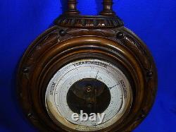 Antique German Wood Barometer Historismus Historism 1880 #