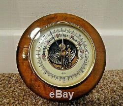Antique Glossed Oak Circular Gischard Barometer Porcelain Dial (Wall Mountable)
