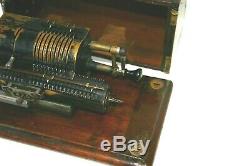 Antique'Guys Britannic' Calculating Adding Machine in Wooden Case Brass/Steel