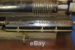 Antique Hannovera Comptometer Calculator Adding Machine on Wooden Base-PL-4317