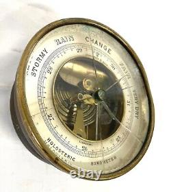 Antique Holosteric Barometer Brass Cased JOHN BRUCE & SONS LIVERPOOL Glass Broke