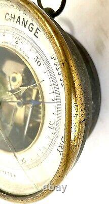 Antique Holosteric Barometer Brass Cased JOHN BRUCE & SONS LIVERPOOL Glass Broke