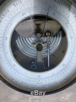 Antique Holosteric Barometer D Mc Gregor Optician Glasgow Greenock Brass Vintage